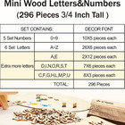 296 Pieces 0 75  Inch Mini Unfinished Wood Alphabet Letters And Wooden Numbers B