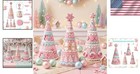 3 Pcs Pink Gingerbread Christmas Tree Figurines Pastel Table Decor   Resin Ch   