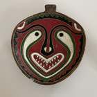 Papua New Guinea Carved Wood Feast Bowl Tribal Sepik River Ancestral Face