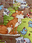 Handmade Baby Crib Quilt Fox Bluebirds Racoons 54 X 42 5