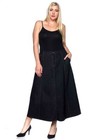Women s Plus Size Mid Rise A-line Long Jeans Maxi Denim Skirt