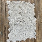 Vintage Hand Crochet Cotton 2 Standard Pillow Shams 25  X 19  Floral Lace