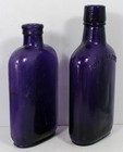 Lot Of 2  C1910 Deep Purple 1 2  Pint Whiskey Flask    1