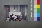 Vtg Photo 1990s Black Great Dane Dog Chilling On Zebra Bed With Handsome Man