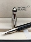 Smooth Montblanc Starwalker Black Body   Silver Cap Fountain Pen   Empty Ink