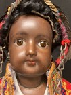 Rare Antique French Fashion  Black Bisque  Original North African Costume