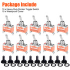 10x Waterproof Heavy Duty Toggle Switch On off 2 Terminal Car Boat Spst 15a 250v