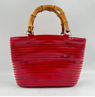 Gucci Bamboo Tote Bag Handbag Pvc Leather Red Summer Vacation Mini Cute 000 0817