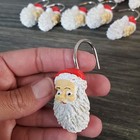 Christmas Santa Claus Head Resin Shower Curtain Hooks - Full Set Of 12
