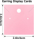 100pcs Earring Display Cards     2 36in Pink Square Necklace Display Card  Earring