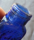 Cobalt Blue Poison Bottle-triangular-mccormick-bee-small Size-1920s
