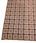Vtg 70s Crochet Granny Square Afghan Throw Blanket Brown Tan Cream Boho Mcm