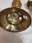 Pair Brass Floral Painted Taper dinner Candle Holders Set 2 Made In India