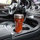 Mercedes-benz Travel Coffee Water Mug Faux Wood Grain Nice Condition