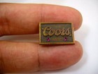 Vintage Coors Beer Employee Award Pin Brass Tone W  Pink Jewels Lapel Hat Tack