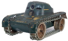 1950 s Japanese Tin Friction Wind Up Sparkling Tank  missing Barrel 