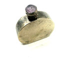 Vintage 925 Sterling Silver Mexico Perfume Snuff Bottle Purple Amethyst Top