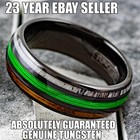 Black Tungsten Carbide Ring Green Fishing Line-whiskey Barrel   Deer Antler Band