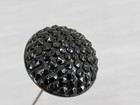 Antique Victorian French Jet Faceted Glass Hat Pin 10 5  Black Mourning Hatpin
