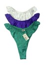 Vintage Contempo Casuals Satin 3 Thongs Panty Panties Vtg Rare Shiny Medium