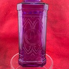 Vintage Purple Glass Decorating Bottle 12 5   Raised Design With Cork