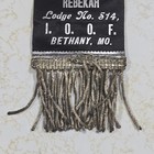Vintage Rebekah Lodge Ioof Odd Fellows Memoriam Double Sided Ribbon Bethany  Mo
