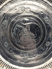 Antique Islamic Indian Engraved Solid Brass Tray Birds