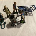 Vintage Lot Of Lead Figures Britains Men At Work With Push Carts