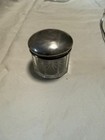 Antique English Sterling Silver   Cut Glass Vanity Jar   Hallmarked   Dressing 