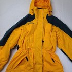 Columbia Women s Yellow Blue Hardshell Snow Hooded Snow Ski Jacket Size S