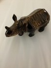 Vintage Hand Carved Wood Rhinoceros Sculpture African Wooden Rhino Figure 7   