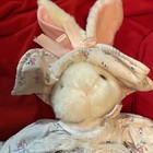 Vtg Wondertreats Fluffy Bunny Rabbit Plush White   Pink With Floppy Hat purse