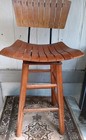 Mid Century Modern  Arthur  Umanoff Slat Seat 36  Tall Guitar Bar Stool Ft Rest 