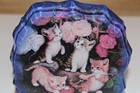 Bradford Purr-fect Play Pals Jurgen Scholz Crystal Kittens Kitty Cat Plaque