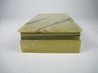 Vintage Stone Green Onyx Trinket Box Hinged Lid