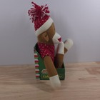Sock Monkey 17  Plush Stuffed Animal Christmas Winter Hat And Sweater Dan Dee