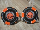 Genuine Harley Davidson Emblem Poker Chip - St Thomas Usvi Skull - Black Orange