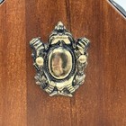 Vintage Fireplace Woodstove Bellows Blower Wood Leather Brass Eagle Crest 16 