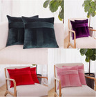 2 Pack Set Velvet Decor Throw Pillow Cases Sofa Cushion Covers 4 Sizes 6 Colors