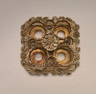 Vtg Vanity 4-tube Metal Lipstick Holder Roses 2 75  X 2 75  Hollywood Regency