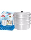 5ltr Aluminum Momo Steamer Dumpling Maker Modak Maker Poaching Pan 4 Tier 