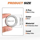 3pcs 0 31 X 1 18 Inch Metal O Ring Solid Seamless 316 Stainless Steel Rings
