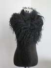 100  Real Mongolia Lamb Fur Scarf  fur Collar  Fur Neck Wrap  Women Black Cape  