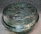 Vintage Libbey  orchard Fruit  Embossed Glass Covered Casserole   Pie Dish 2n1