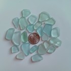 24 Sm Aqua Seafoam Sea Glass Pcs Lot Genuine Surf Tumbled  Jq  Pale Blue  Bulk