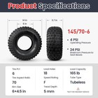 2x 145 70-6 All-terrain Knobby Tires For Go Kart Mini Bike 6pr Tubeless 165 Lbs