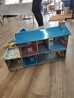 Vintage Louis Marx Tin 2 Story House With Patio And Furniture 1977