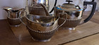 Sheffield-style Silver Plated Tea Service  Teapot  Creamer  Sugar Bowl