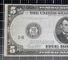 Fr 851b 1914  5 New York Frn Wet Inking Error Reverse Evidence Of  1 Frn Note