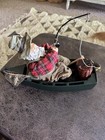 Vintage Clothtique Possible Dreams Santa Fishing On Boat 12    L X 8    H